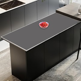 2MM Extra Thick Silicone Mats for Kitchen Counter, 35.43''x23.62'' Waterproof Silicone Mat, Extra Large Countertop Protector Mat, Easy to Clean Kitchen Counter Mat, Non-Stick, Dark Gray