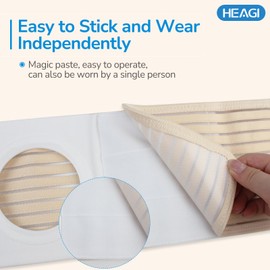 Heagimed Ostomia Belt, Unisex Ostomy Belt, Elastic Hernia Belt, Breathable Ostomy Bandage Skin Ostomy Support, Lumbar Support for Securing Ostomy Bags, Available in 4 Sizes (M)