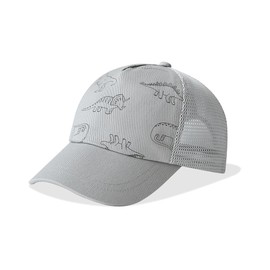 DRESHOW Toddler Baseball Hat Baby Sun Hat Cute Plain & Dinosaur Patterned Hats Unisex Baby Trucker Hats Infant Toddler Child Hats for Boys Girls, 1 piece: grey with dinosaurs, 0-12 months