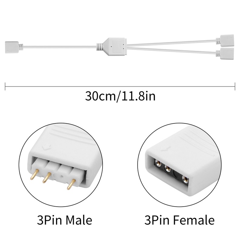 YAODHAOD 12 V 4-polig RGB 5 V 3-polig ARGB Splitter-Kabel