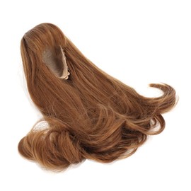 Wig Doll Long Fake Hair Dolls Straight Blonde for Kids DIY Handmade Toy Doll Head Wig, Mesh Cloth Blunt Bangsfor Kids DIY Handmade (Light Brown)