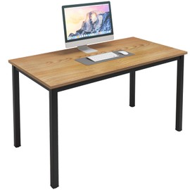 SogesGame Computer Desk, 47.2 inches Office Desk Computer Table Study Writing Desk Workstation for Home Office, Teak Black