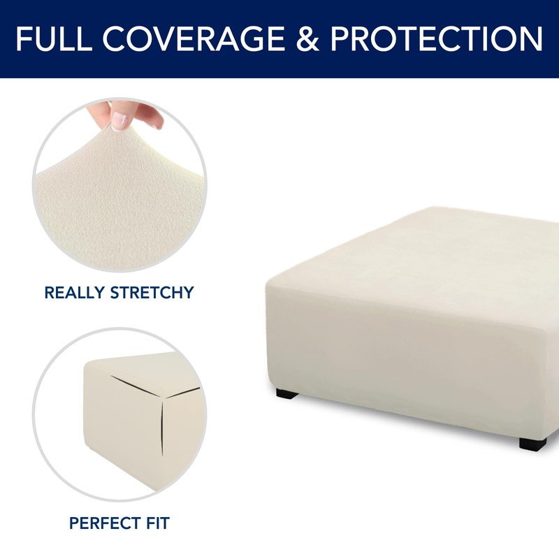 PureFit Super Stretch Form Fit Square Ottoman Cover Rectangle -