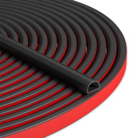 Bantie 40FT Weather Stripping Door Seal - Self Adhesive Weather Insulation Strip Weatherstripping Silicone D Shaped Seal Strip Door Frame Gap Filler/Window Soundproofing