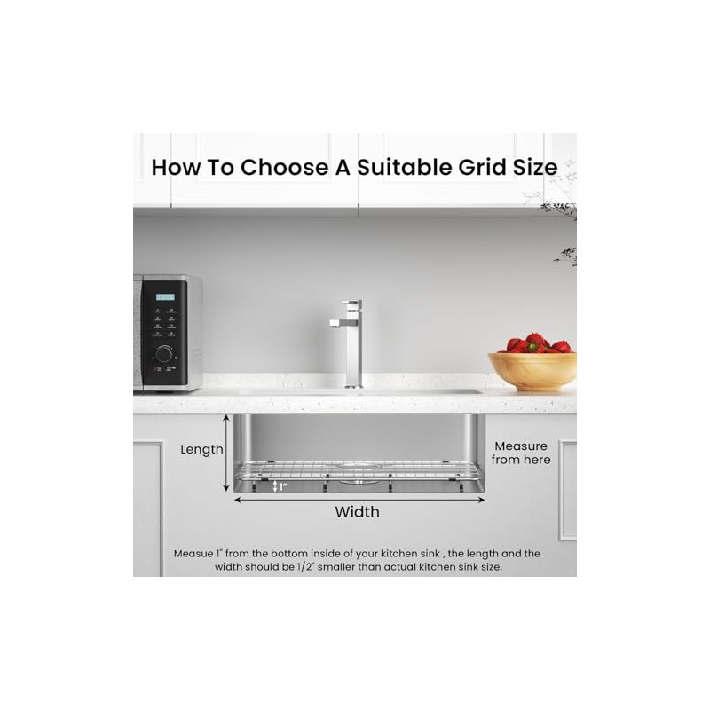 Kitchen Sink Grid and Sink Protectors, Stainless Steel Sink Grids