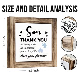 Gift to Son, Son Wood Sign, Decorative Plaque Box Sign, Son Room Decor, Modern Farmhouse Home Decor, Son Birthday Gift, Son Gifts from Dad Mom for Graduation, Christmas or Any Other Holidays