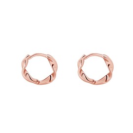 [TPool] Women's Hoop Earrings, Small, Metal Allergy, Gold Twist, 925 Silver, Pink Gold, Popular, Cute, Stylish, Women's Ring Earrings, Silver Sterling Silver
