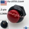 Unbranded 2PCS Red Waterproof Reset Button Switch 2-Pins 12MM Normally