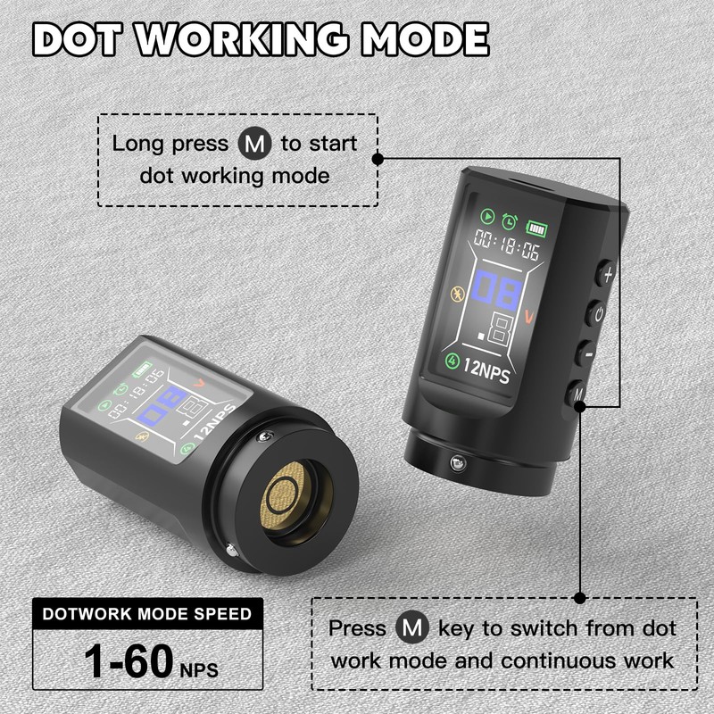 Wormhole Tattoo Gun Kit Wireless Tattoo Machine Kit Cordless Tattoo