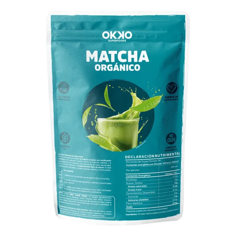 Okko Té Verde Matcha Orgánico En Polvo, 60 G