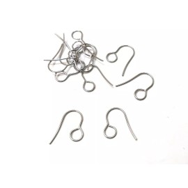 Unbranded 50 pcs 304 Stainless Steel Earring Hooks with Loop Hole – 19mm - 6mm Large Loop