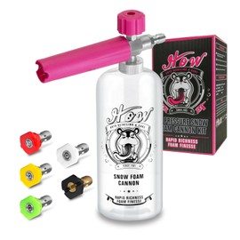 H.O.W Detailing 1L Snow Foam Cannon, Car Foam Sprayer for Pressure Washer with 5 Nozzle Tips, 1/4'' Quick Connector & Adjustable Spray Nozzle