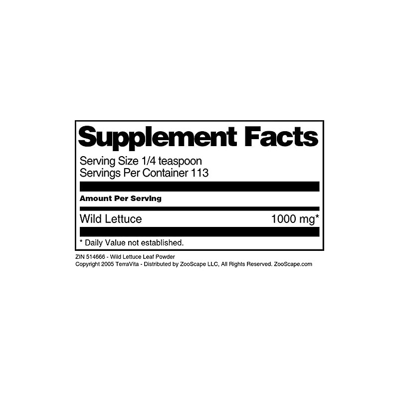 Wild Lettuce Leaf Powder (4 oz, ZIN: 514666) - 3