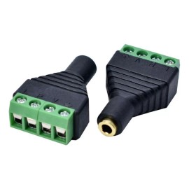 Lecute Shop Plug 3.5 Mm Hembra Estereo Con Terminales Atornillables