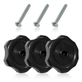 BRBASAP 3Packs RV Window Crank Knob Black Plastic Replacement Knobs for Camper Windows Vent Handles Door Latches Use Durable 1'' Shaft with 2-1/4'' Diameter for Trailers and RVs