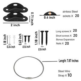 10 Pack Furniture Anchors Black Metal Anti Tip Furniture Wall Anchor kit Prevent Falling Cabinet Earthquake Furniture Straps for Baby Safety Proofing Cabinet