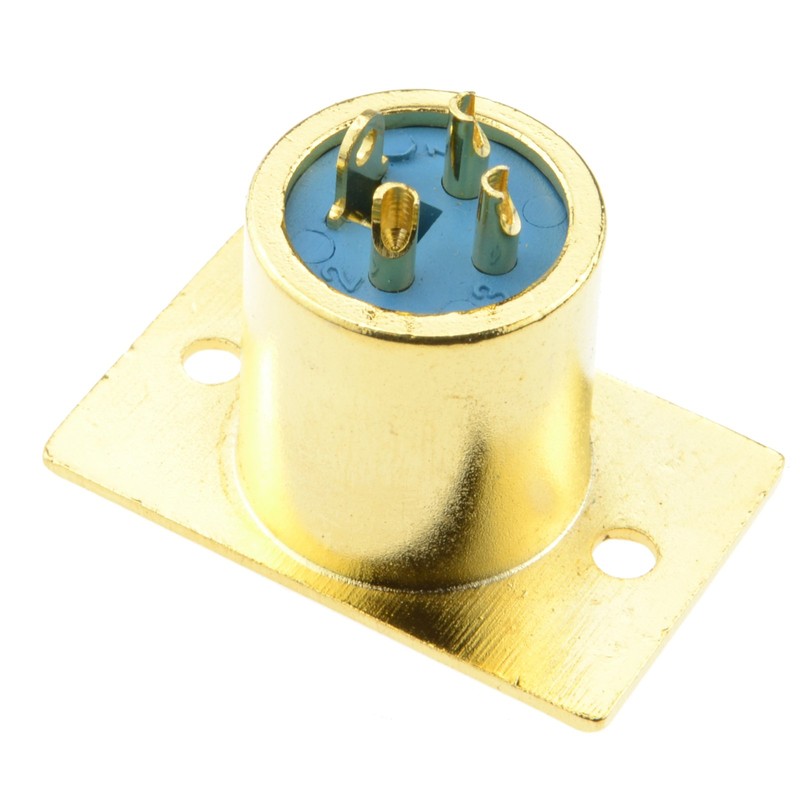 XLR 3-Pin Female Microphone Chassis Panel Mounting Soldering Plate Gold-Plated