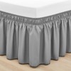 RIMELA Grey Bed Skirt Queen Size 15 Inch Drop Solid