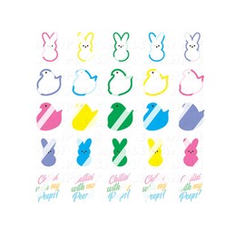 Easter Chillin with My Peeps Bunny Chick Nail Art Decals- Waterslide Nail Decals
