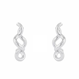NOELANI 2037907 Women's Creole Earrings 925 Sterling Silver 2 cm Gold Comes in Jewellery Gift Box, Sterling Silver