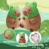 WUFUVAP Cute Capybara Plush with Wearable Frog Hat 12inch Kawaii