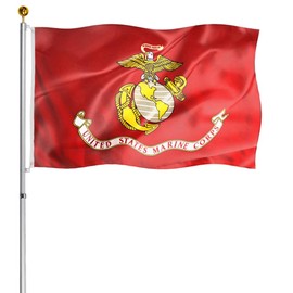 Hypoth Double Sided US Marine Corps Flag 4x6 FT Outdoor- 3Ply 320D Nylon Heavy Duty USMC Flags Canvas Header with 2 Brass Grommets Easy to Rising
