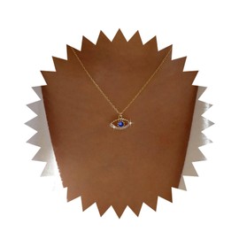 Allereya Vintage Crystal Devil Eye Necklace Rhinestone Eye Pendant Necklace Purple Amethyst Eye Necklace Gold CZ Evil Eye Necklace Jewellery for Women and Girls (Purple), Zinc, No Gemstone