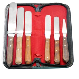 AAProTools 6-Piece Wooden Handled Straight Spatula Set + CASE