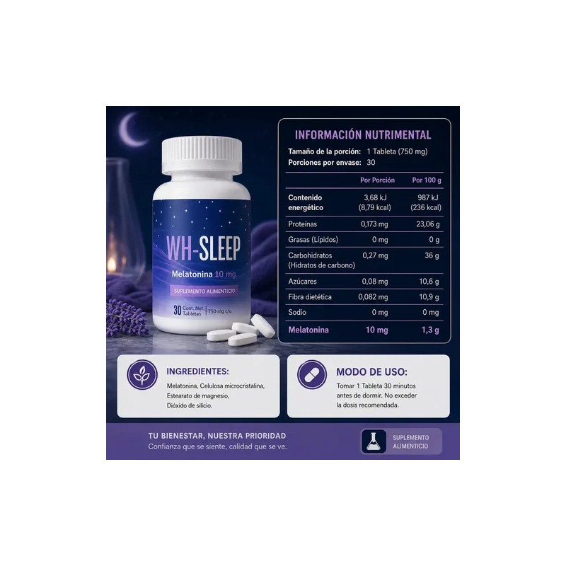Melatonina 10 Mg Widl Health Máx Potencia pastillas para dormir