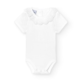 BABIDU Body Neonato Manica Corta 100% Cotone, Body Neonato con Volant sul Collo, Tessuto Traspirante Morbido e Anallergico per Pelli Sensibili, Abbigliamento Unisex Neonato e Bambina, Basic Estivi