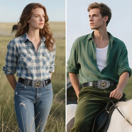 LALATCH Western Cowboy Belts Western Belts for Women Men Cowgirl Cowboy Belt Buckles Leather Cowboy Belt for Men Rodeo Outfit, Silver Horse/Black Belt