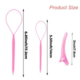 32 Colors Girls Hair Ties Set, Qtopun 2000 pcs Mini Non-Slip Elastic Hair Rubber Bands with 6 Packs Hair Tools Comb Elastic Cutter Hair Styling Tools - Pink