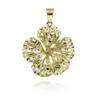 Solid 10k Yellow Gold Hawaiian Hibiscus Flower Pendant (MI)