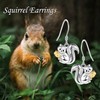 URONE Squirrel Earrings 925 Sterling Silver Cute Squirrel Acorn Earrings