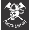 Fireman Firefighter Skull First Last - Die Cut Vinyl Window
