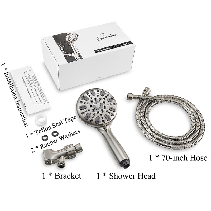 Couradric Handheld Shower Head, 6 Spray Setting High Pressure Shower