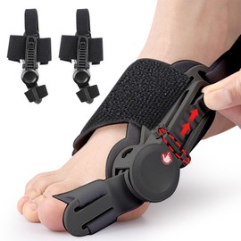 Bunion Corrector for Women & Men - Adjustable Big Toe Bunion Relief Toe Straightener Bunion Splints, Upgraded Press-Button Orthopedic Bunions Correction Suitable for Left/Right Feet -2PC Black
