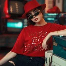 LJCZKA Retro Oval Small Frame Sunglasses Unisex Vintage 90s Narrow Cat Eye Oval Sun Glasses UV400 Protection