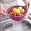 Qimh Collapsible Colander Set of 3 Round Silicone Kitchen Strainer