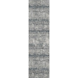 Abani Rugs Modern Distressed Pixel Print 2'2" x 8' Rectangle Area Rug, Vista Collection - Grey Rustic Contemporary Turkish Accent Rug