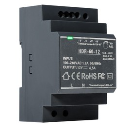 DEWIN Switching Power Supply,HDR-60-12 60W Switching Power Supply DIN Rail Transformer for DIN Rail for Industrial Automation Equipment (DC12V 4.5A)