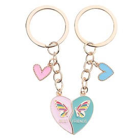 Matching Keychains Best Friends Christmas Gifts for Women Friends Birthday Gifts for Besties Female Best Friend Keychains for 2 Long Distance Friendship Gifts for Girls Women Keychain Cute Keepsake