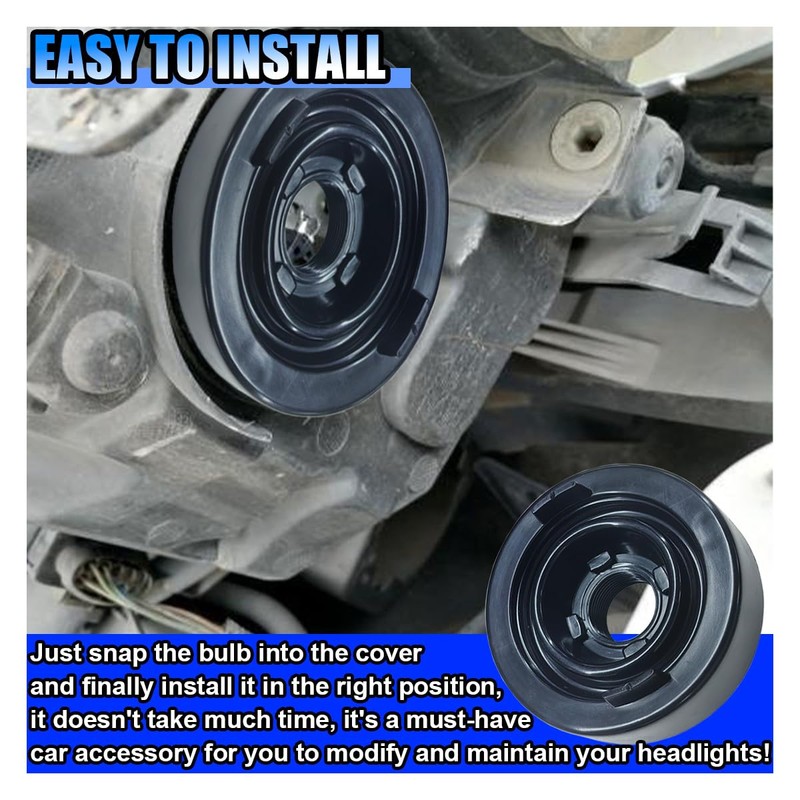 BDZMC 2PCS Car Headlight Cover, 75mm Headlight Dust Cover with