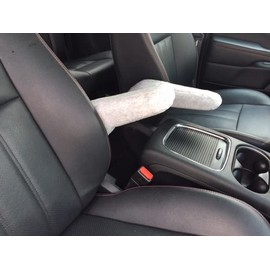 Auto Armrest Covers-Fits The Dodge Grand Caravan 2005-2010 Fold Down Armrest Covers for Front Bucket Seats Fleece Fabric-1Pair (LSLM) Light Gray