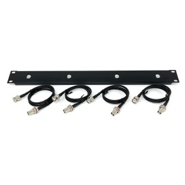 Generic 19inch Antenna Re-location Rack Mount Kit 1U Front Panel 4 Hole Ports w/ 4 Cables