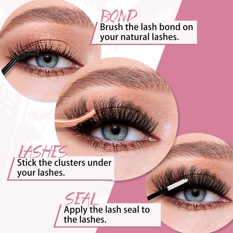 Mayhug Eyelash Extensions, 3D Fluffy Eyelash Extensions, 144 Pieces, False