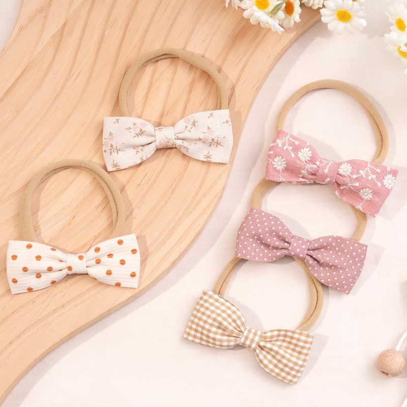20PCS Baby Girl Headbands Printed Hair Bows Headbands Nylon Linen