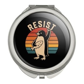 GRAPHICS & MORE Resist Penguin Compact Travel Purse Handbag Makeup Mirror