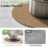 YUNJUER Round Leather Place Mats(38cm) and Coasters(10cm) Set of 6,