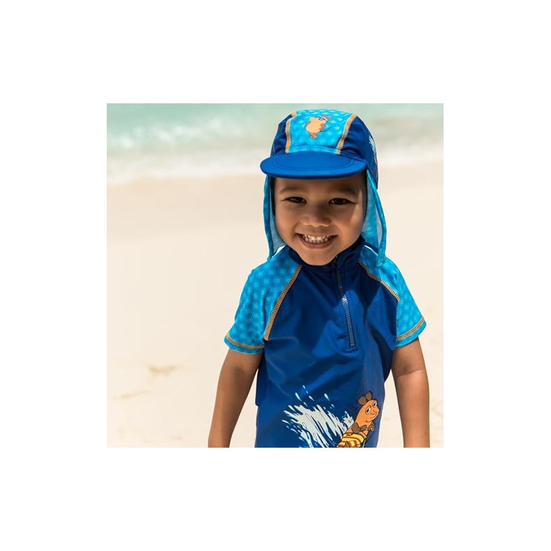 Playshoes Boy's UV Sun Protection Surfing Mouse Swim Cap, Blue